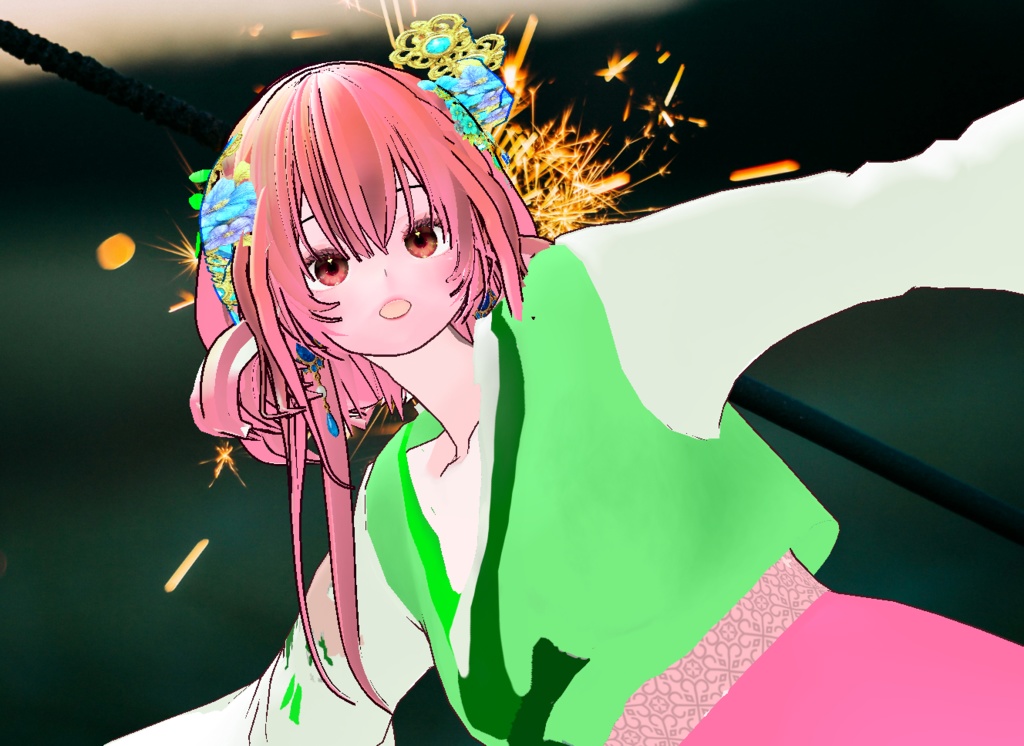 VRM+VROID 아바타 불러오기 + 원본 파일 + ( 3가지 앞머리 뒷머리 양갈래 ) 머리 스타일 아이템 + 머리 텍스쳐 / 따로 구매 가능 ( 세트 / 따로 판매 )