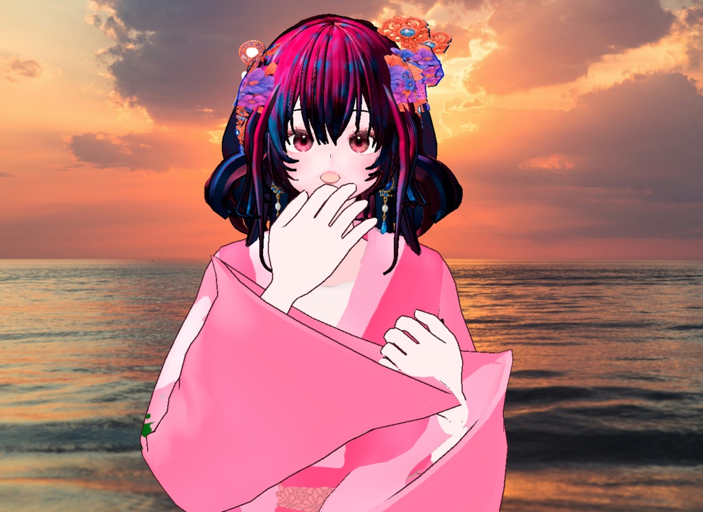 VRM+VROID 아바타 불러오기 + 원본 파일 + ( 3가지 앞머리 뒷머리 양갈래 ) 머리 스타일 아이템 + 머리 텍스쳐 / 따로 구매 가능 ( 세트 / 따로 판매 )