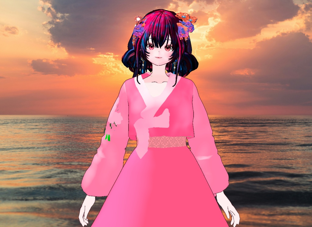 VRM+VROID 아바타 불러오기 + 원본 파일 + ( 3가지 앞머리 뒷머리 양갈래 ) 머리 스타일 아이템 + 머리 텍스쳐 / 따로 구매 가능 ( 세트 / 따로 판매 )