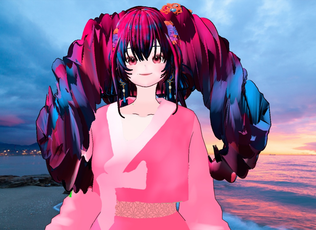 VRM+VROID 아바타 불러오기 + 원본 파일 + ( 3가지 앞머리 뒷머리 양갈래 ) 머리 스타일 아이템 + 머리 텍스쳐 / 따로 구매 가능 ( 세트 / 따로 판매 )