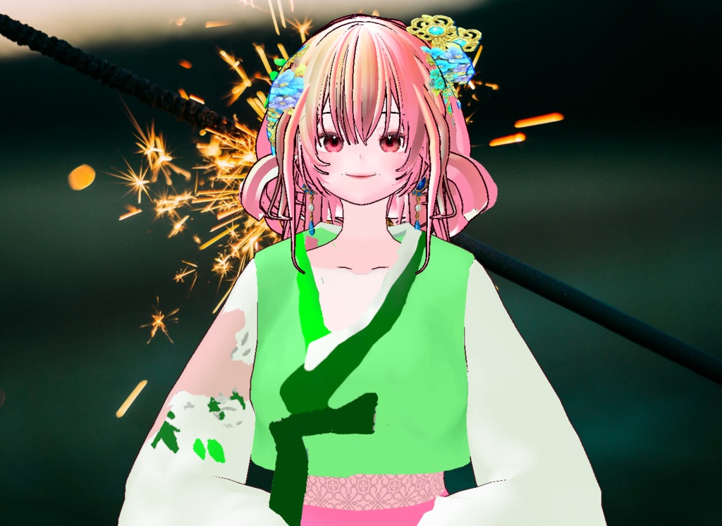 VRM+VROID 아바타 불러오기 + 원본 파일 + ( 3가지 앞머리 뒷머리 양갈래 ) 머리 스타일 아이템 + 머리 텍스쳐 / 따로 구매 가능 ( 세트 / 따로 판매 )