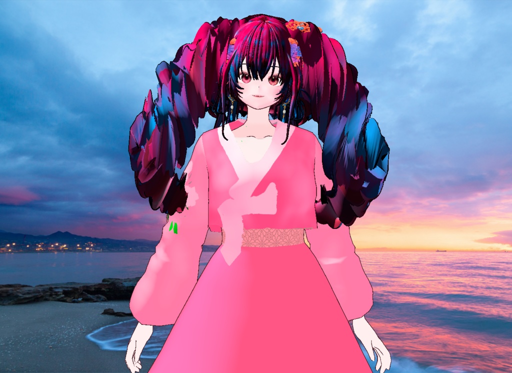 VRM+VROID 아바타 불러오기 + 원본 파일 + ( 3가지 앞머리 뒷머리 양갈래 ) 머리 스타일 아이템 + 머리 텍스쳐 / 따로 구매 가능 ( 세트 / 따로 판매 )