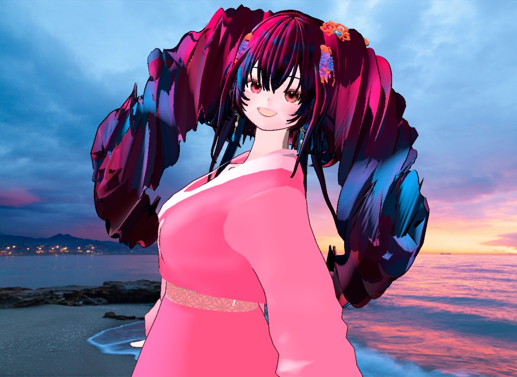 VRM+VROID 아바타 불러오기 + 원본 파일 + ( 3가지 앞머리 뒷머리 양갈래 ) 머리 스타일 아이템 + 머리 텍스쳐 / 따로 구매 가능 ( 세트 / 따로 판매 )