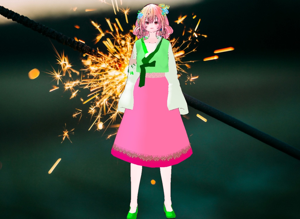 VRM+VROID 아바타 불러오기 + 원본 파일 + ( 3가지 앞머리 뒷머리 양갈래 ) 머리 스타일 아이템 + 머리 텍스쳐 / 따로 구매 가능 ( 세트 / 따로 판매 )