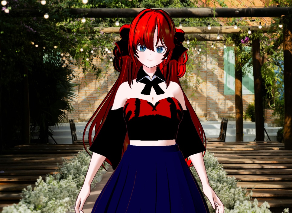 다양한 VRM+VROID+의상 및 다양한 커스텀 아이템 ( 따로 개별 구매 / 세트 구매 가능 ) 빨간 만화같은 소녀