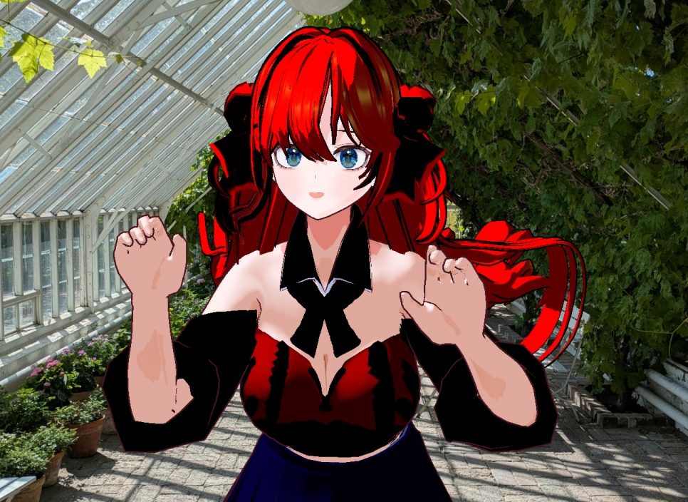 다양한 VRM+VROID+의상 및 다양한 커스텀 아이템 ( 따로 개별 구매 / 세트 구매 가능 ) 빨간 만화같은 소녀