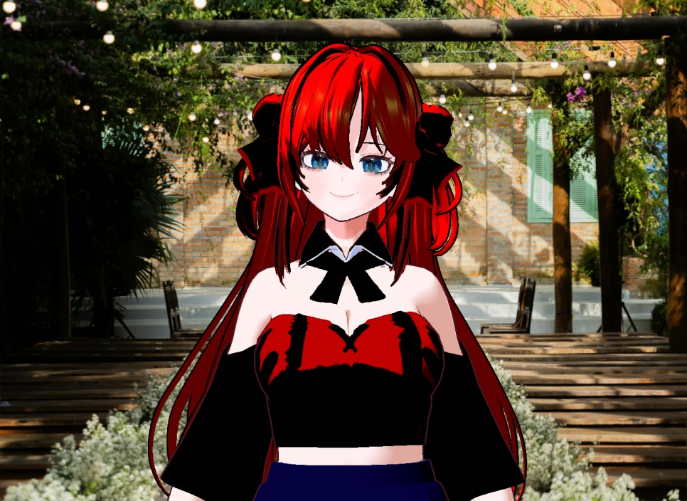 다양한 VRM+VROID+의상 및 다양한 커스텀 아이템 ( 따로 개별 구매 / 세트 구매 가능 ) 빨간 만화같은 소녀