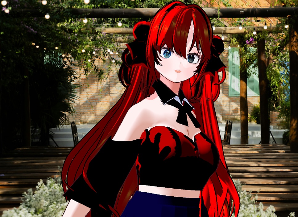 다양한 VRM+VROID+의상 및 다양한 커스텀 아이템 ( 따로 개별 구매 / 세트 구매 가능 ) 빨간 만화같은 소녀