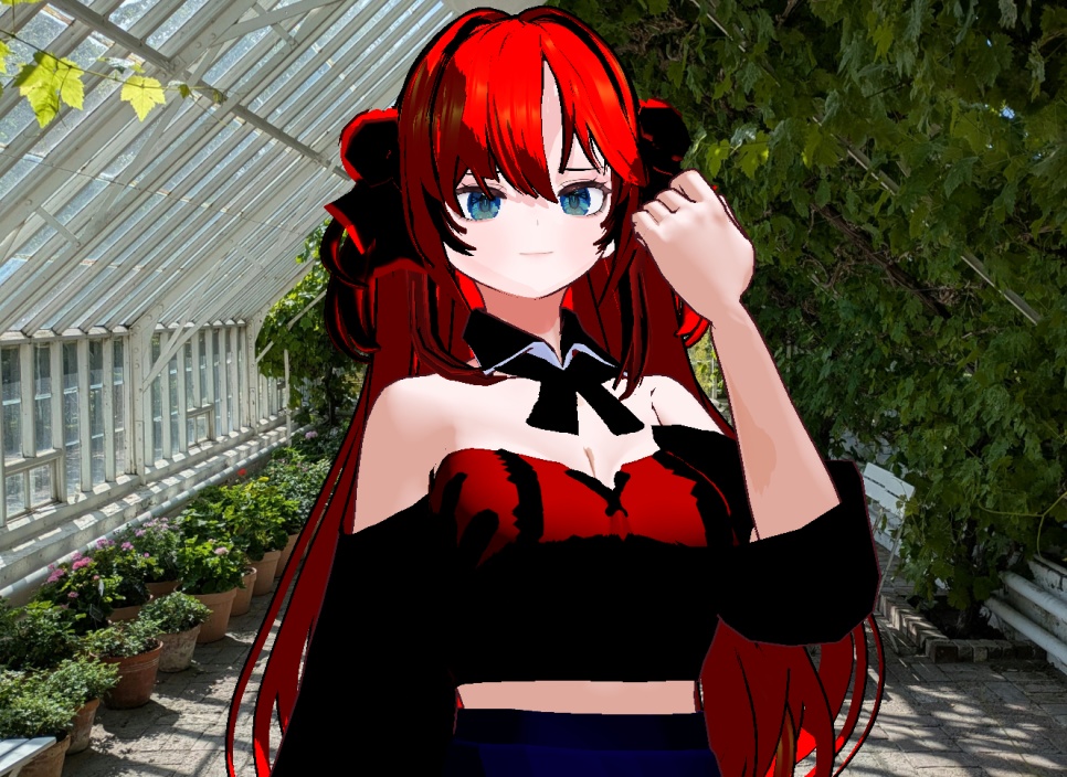 다양한 VRM+VROID+의상 및 다양한 커스텀 아이템 ( 따로 개별 구매 / 세트 구매 가능 ) 빨간 만화같은 소녀