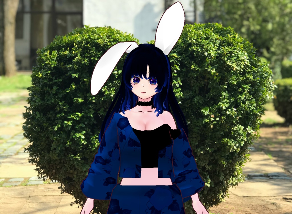 VRM+VROID+의상 및 머리스타일 아이템 / 묶은 머리도 같이 들어 있어요 / 머리스타일 2가지 버전