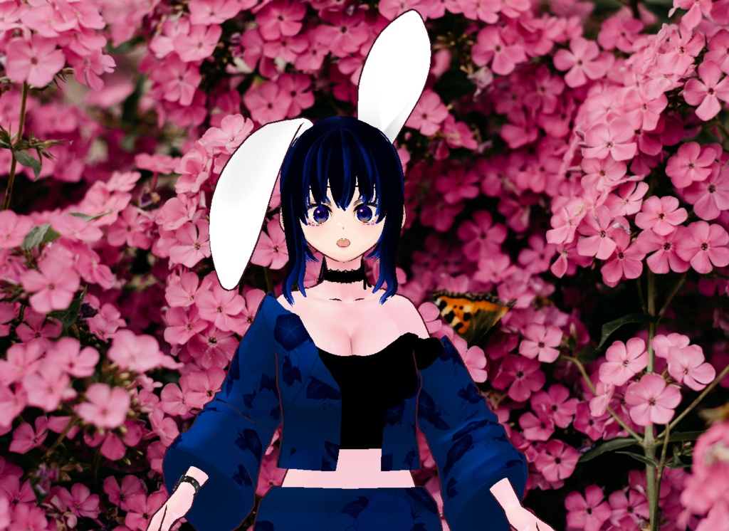 VRM+VROID+의상 및 머리스타일 아이템 / 묶은 머리도 같이 들어 있어요 / 머리스타일 2가지 버전