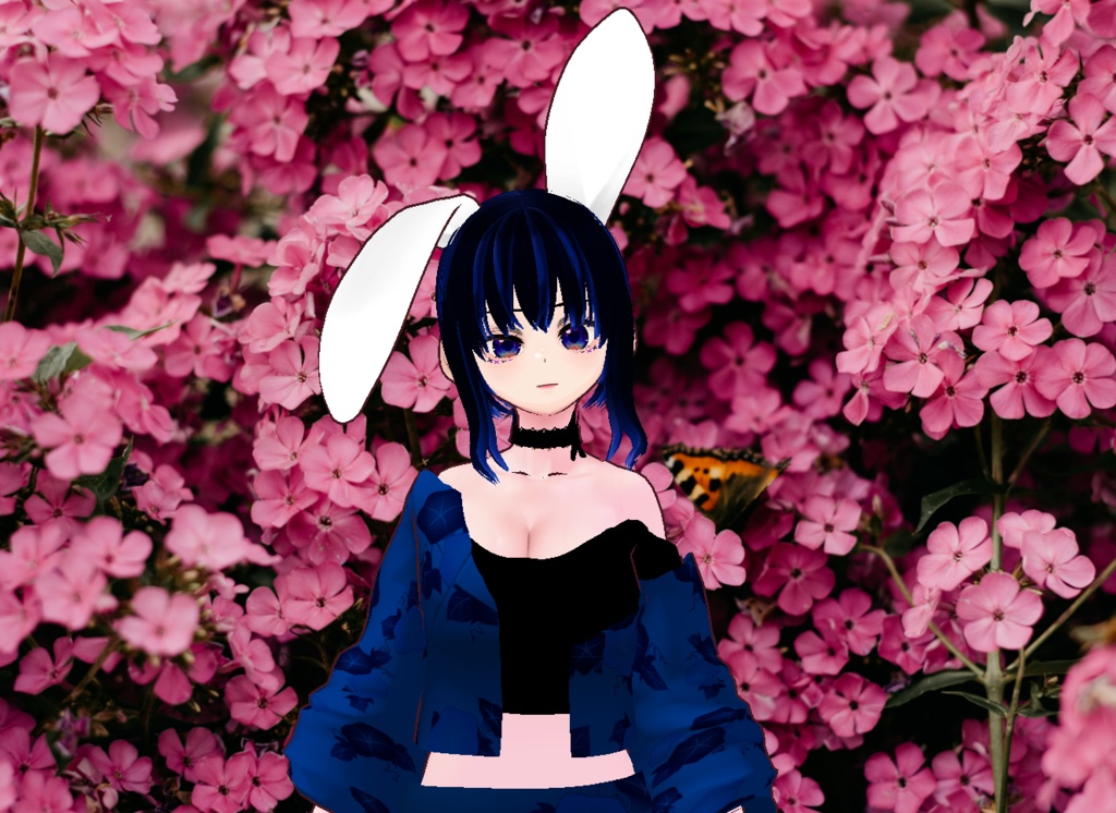 VRM+VROID+의상 및 머리스타일 아이템 / 묶은 머리도 같이 들어 있어요 / 머리스타일 2가지 버전