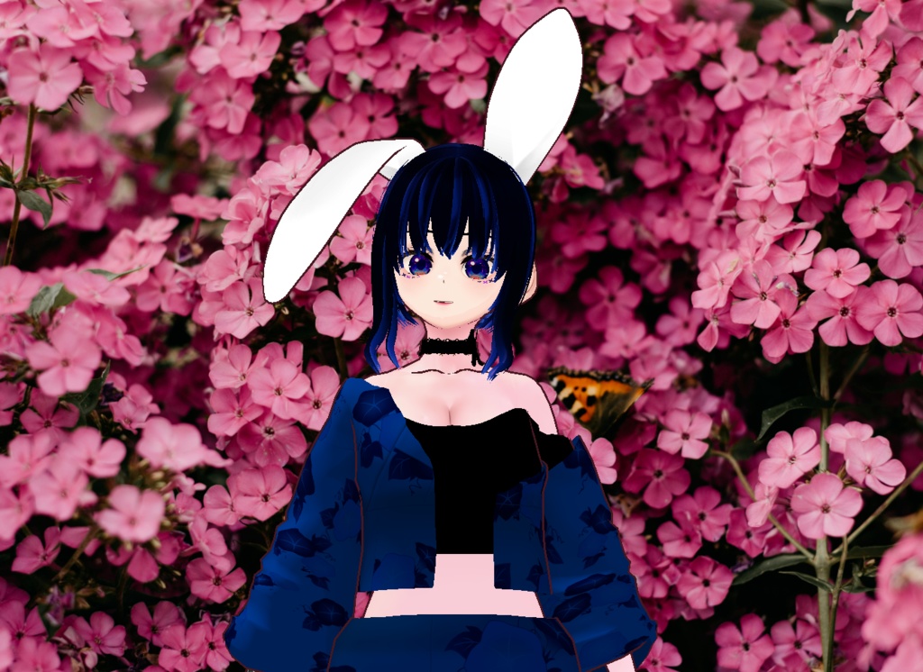 VRM+VROID+의상 및 머리스타일 아이템 / 묶은 머리도 같이 들어 있어요 / 머리스타일 2가지 버전