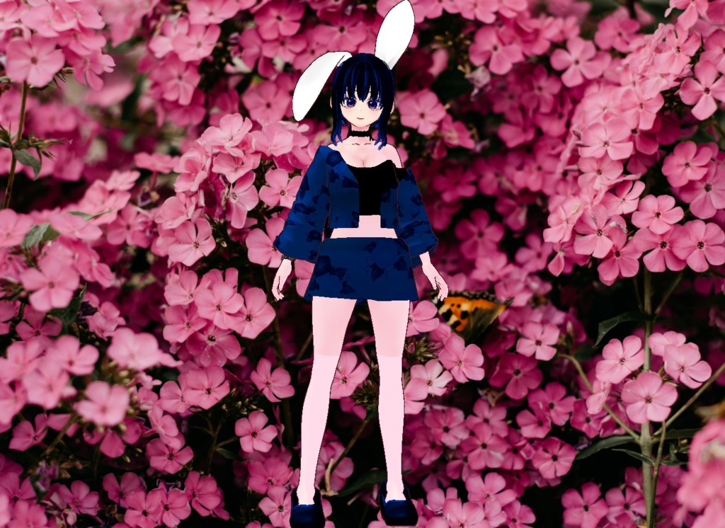 VRM+VROID+의상 및 머리스타일 아이템 / 묶은 머리도 같이 들어 있어요 / 머리스타일 2가지 버전