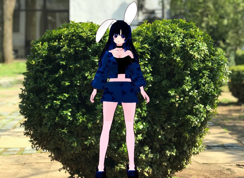 VRM+VROID+의상 및 머리스타일 아이템 / 묶은 머리도 같이 들어 있어요 / 머리스타일 2가지 버전