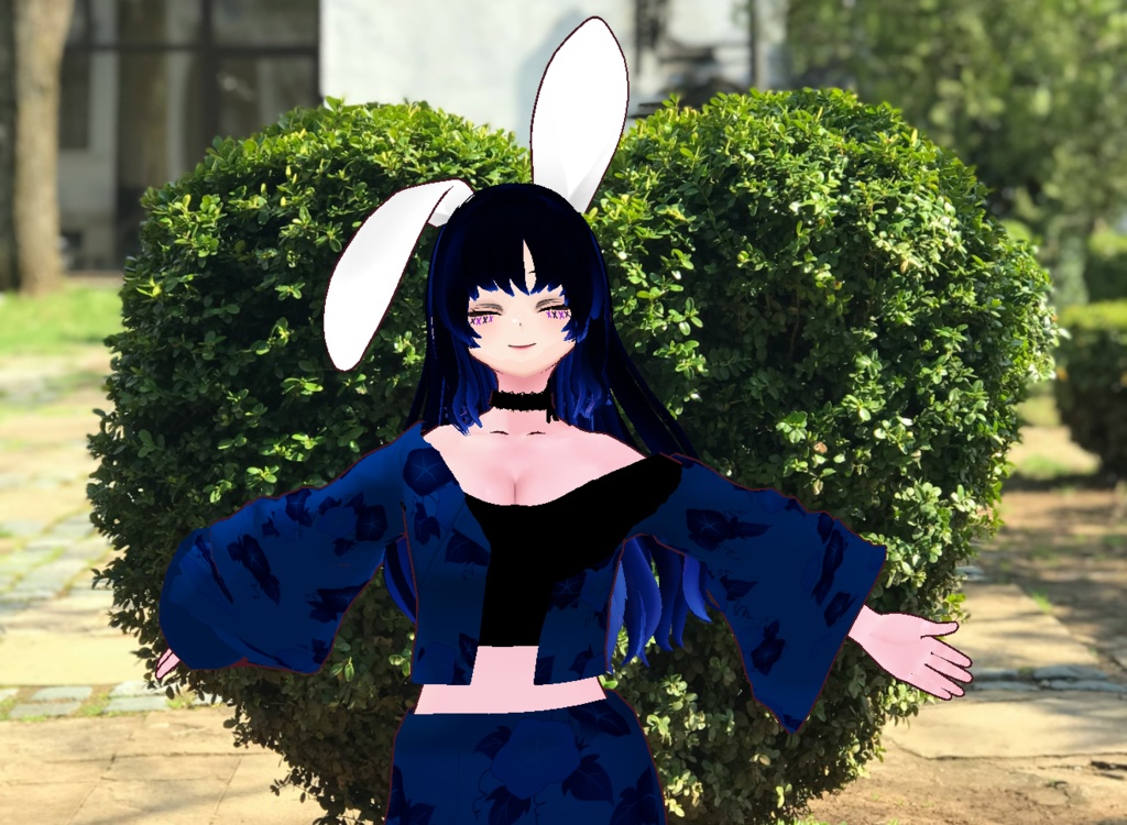 VRM+VROID+의상 및 머리스타일 아이템 / 묶은 머리도 같이 들어 있어요 / 머리스타일 2가지 버전