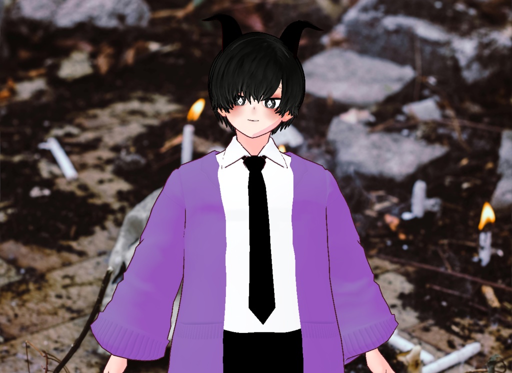 VRM+VROID+의상 및 머리스타일 아이템 / 악마 소년