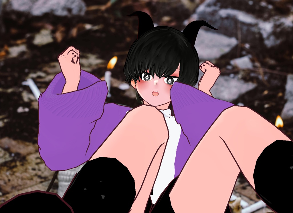 VRM+VROID+의상 및 머리스타일 아이템 / 악마 소년