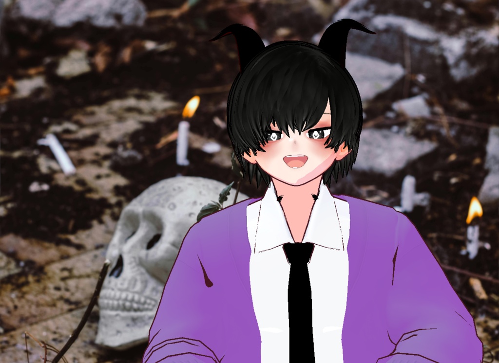 VRM+VROID+의상 및 머리스타일 아이템 / 악마 소년