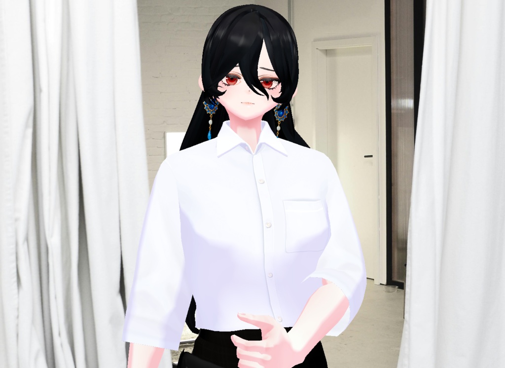 VRM+VROID+의상 및 머리스타일 아이템 / 시크한 평범한 여성 소녀