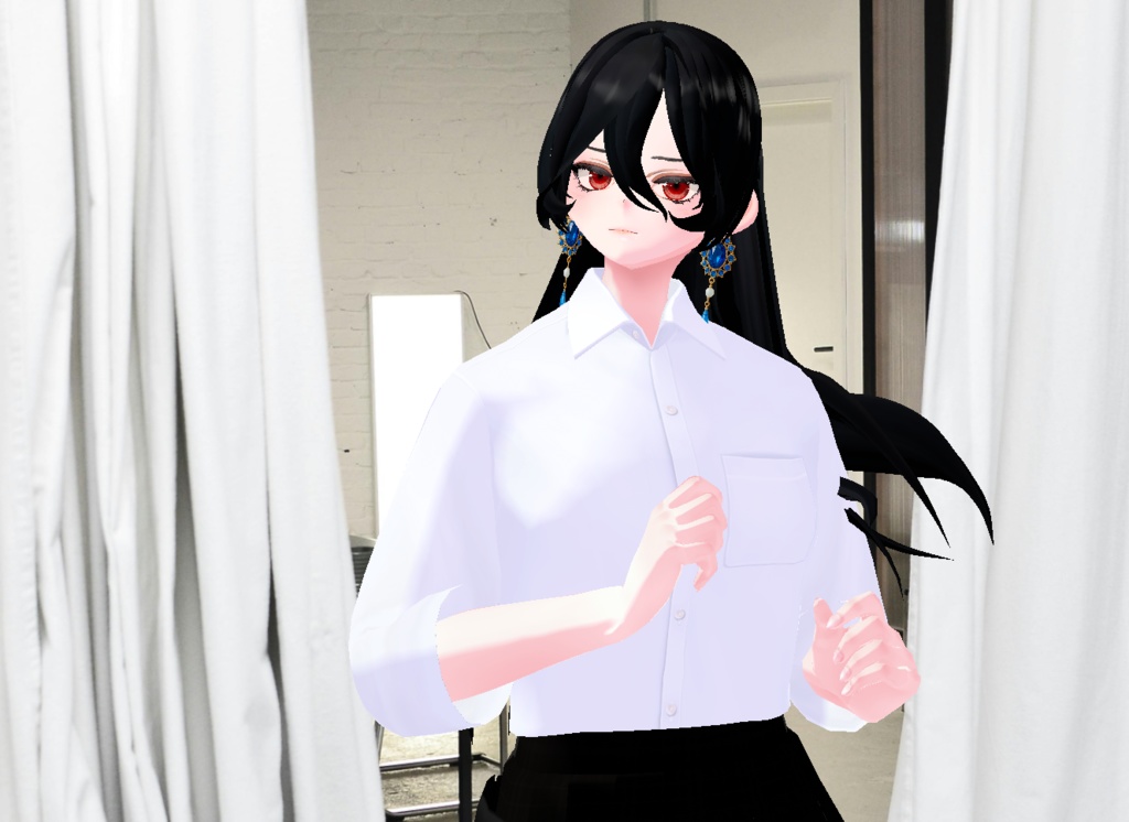 VRM+VROID+의상 및 머리스타일 아이템 / 시크한 평범한 여성 소녀