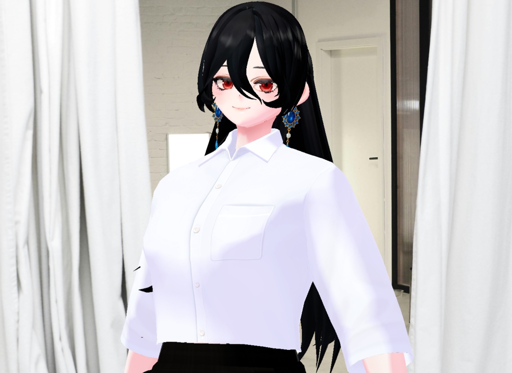 VRM+VROID+의상 및 머리스타일 아이템 / 시크한 평범한 여성 소녀