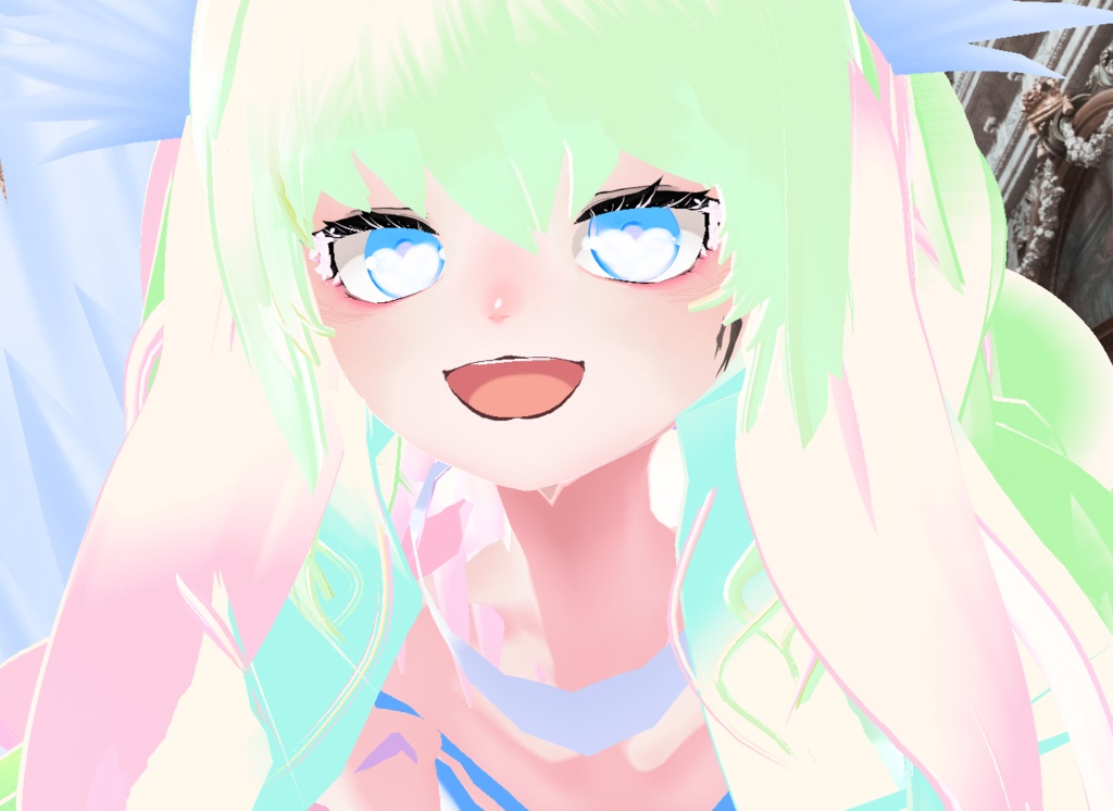 VRM+VROID+의상 및 머리스타일 아이템 / 천사 소녀 / 테두리 있음 없음 1가지 아바타 테두리 유무 버전 으로 2가지 /