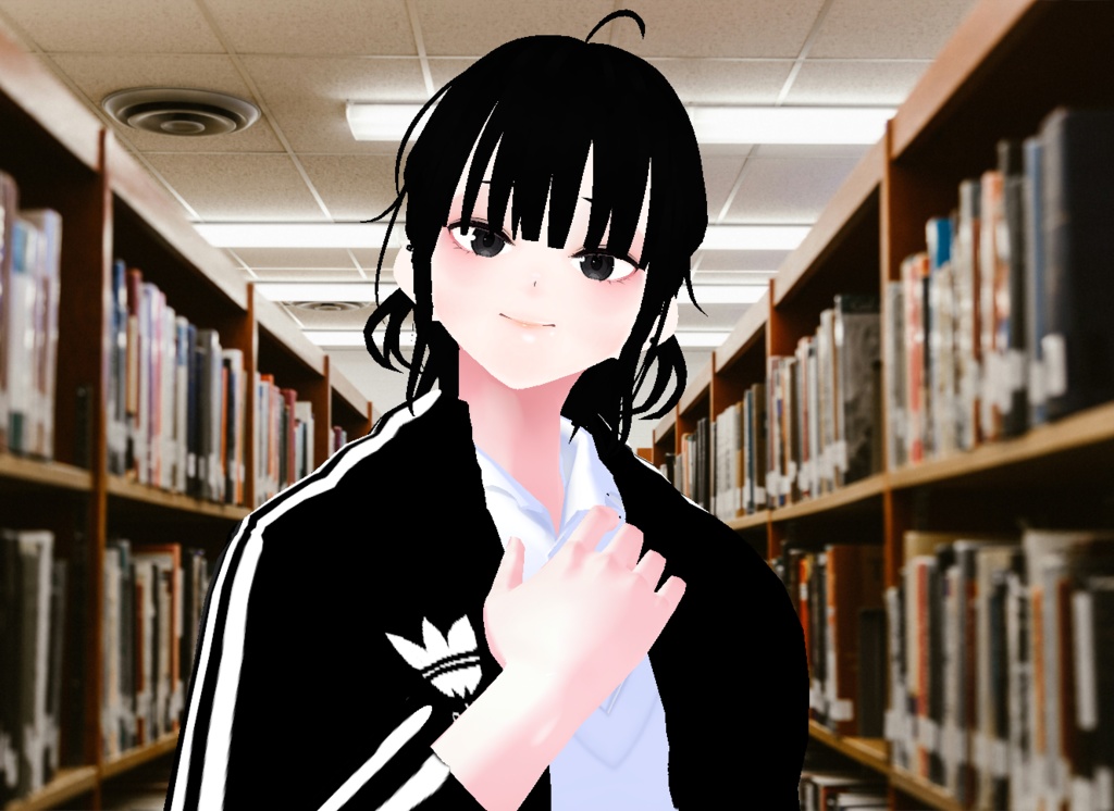 VROID+의상 및 머리스타일 아이템 만 / 원본 파일 이나 VRM 없음 / 음침 소녀 + 똘망 소녀 / ( 같은 아바타 2가지 버전 )