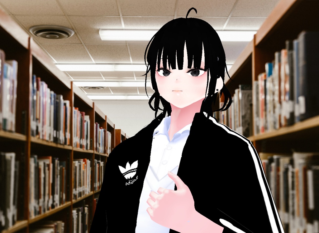 VROID+의상 및 머리스타일 아이템 만 / 원본 파일 이나 VRM 없음 / 음침 소녀 + 똘망 소녀 / ( 같은 아바타 2가지 버전 )