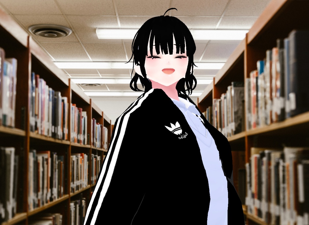 VROID+의상 및 머리스타일 아이템 만 / 원본 파일 이나 VRM 없음 / 음침 소녀 + 똘망 소녀 / ( 같은 아바타 2가지 버전 )