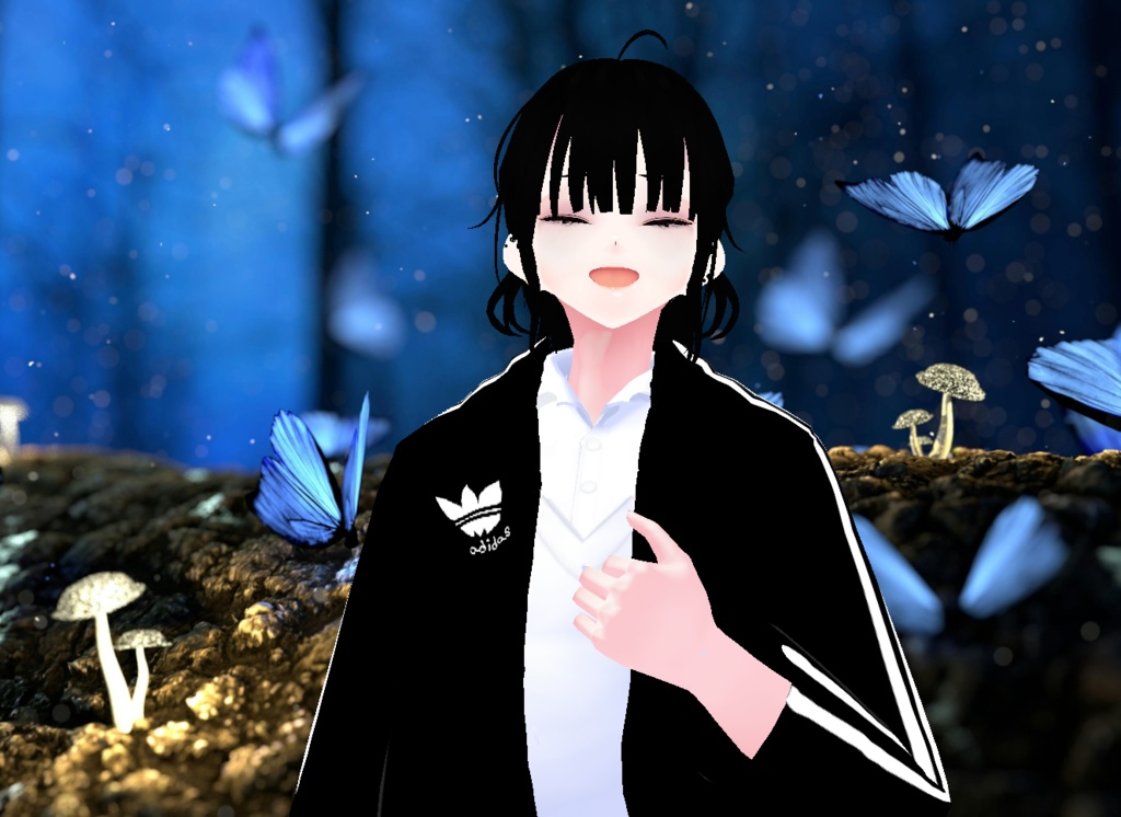 VROID+의상 및 머리스타일 아이템 만 / 원본 파일 이나 VRM 없음 / 음침 소녀 + 똘망 소녀 / ( 같은 아바타 2가지 버전 )