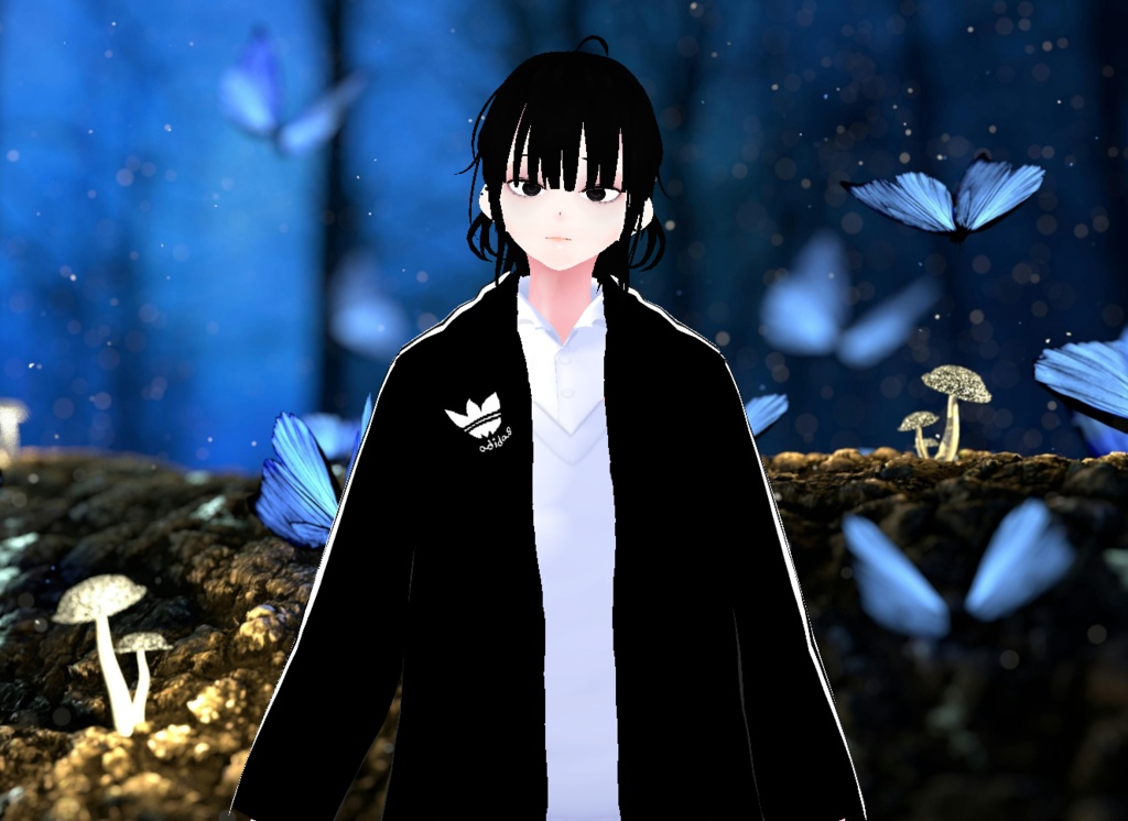 VROID+의상 및 머리스타일 아이템 만 / 원본 파일 이나 VRM 없음 / 음침 소녀 + 똘망 소녀 / ( 같은 아바타 2가지 버전 )