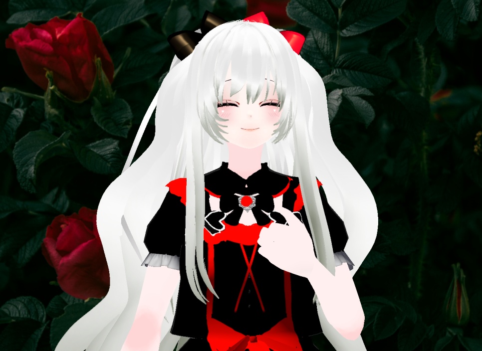 VRM+VROID+의상 및 머리스타일 아이템 / 백설 공주 컨셉 리본 머리 소녀