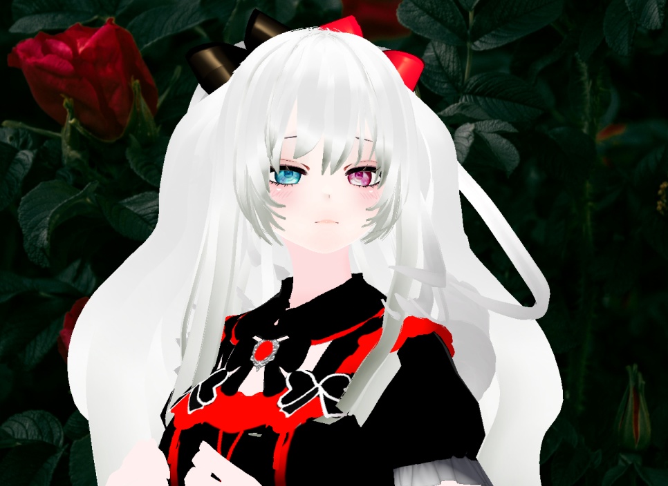 VRM+VROID+의상 및 머리스타일 아이템 / 백설 공주 컨셉 리본 머리 소녀