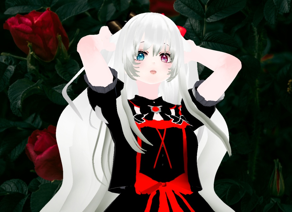 VRM+VROID+의상 및 머리스타일 아이템 / 백설 공주 컨셉 리본 머리 소녀