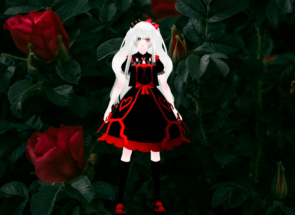 VRM+VROID+의상 및 머리스타일 아이템 / 백설 공주 컨셉 리본 머리 소녀