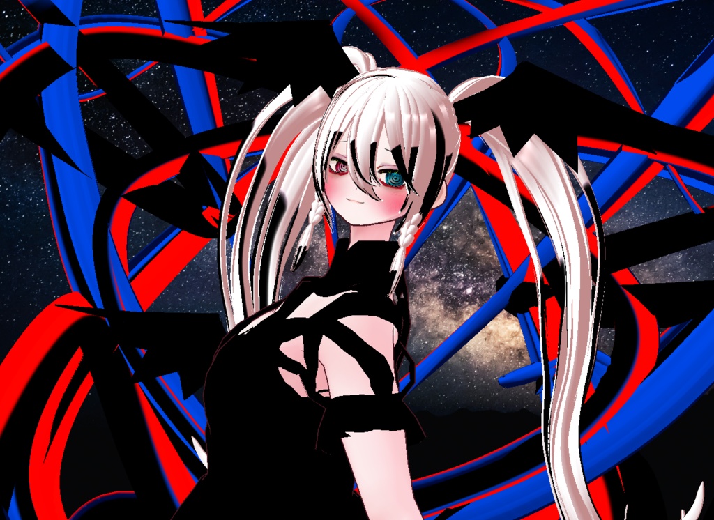 VRM+VROID+의상 및 머리스타일 아이템 / 얀데레 악마 소녀