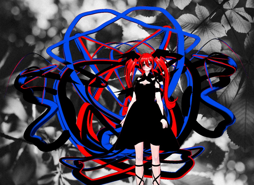 VRM+VROID+의상 및 머리스타일 아이템 / 얀데레 악마 소녀