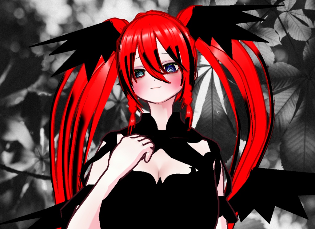 VRM+VROID+의상 및 머리스타일 아이템 / 얀데레 악마 소녀