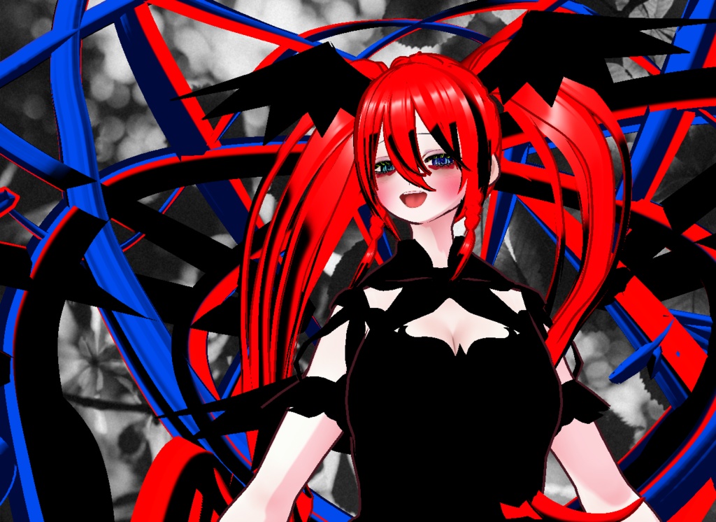 VRM+VROID+의상 및 머리스타일 아이템 / 얀데레 악마 소녀