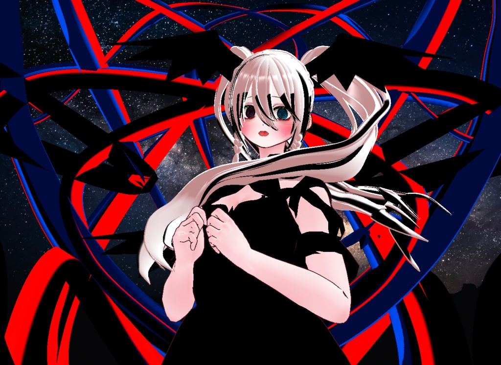 VRM+VROID+의상 및 머리스타일 아이템 / 얀데레 악마 소녀