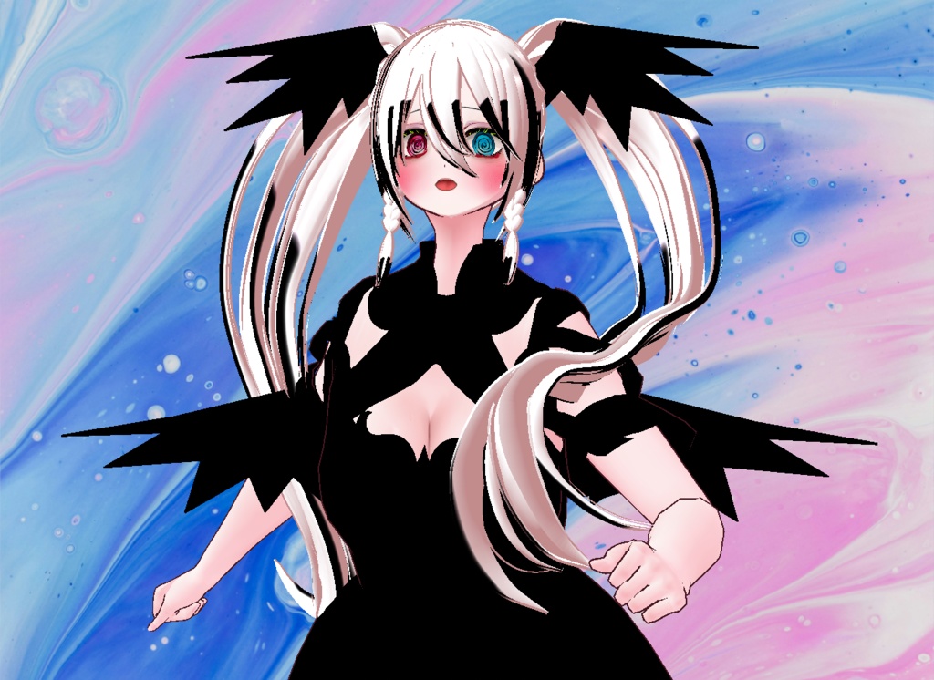 VRM+VROID+의상 및 머리스타일 아이템 / 얀데레 악마 소녀