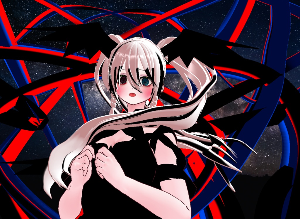 VRM+VROID+의상 및 머리스타일 아이템 / 얀데레 악마 소녀