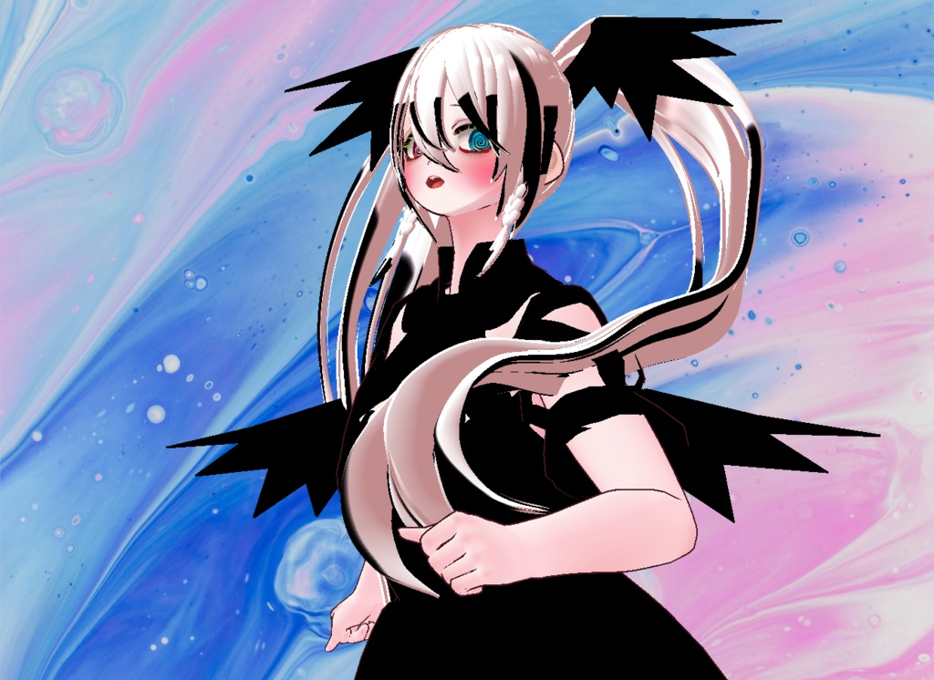 VRM+VROID+의상 및 머리스타일 아이템 / 얀데레 악마 소녀