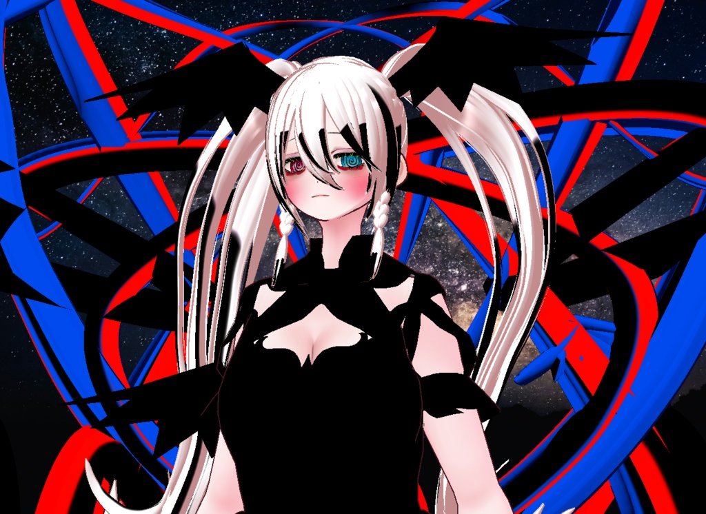 VRM+VROID+의상 및 머리스타일 아이템 / 얀데레 악마 소녀