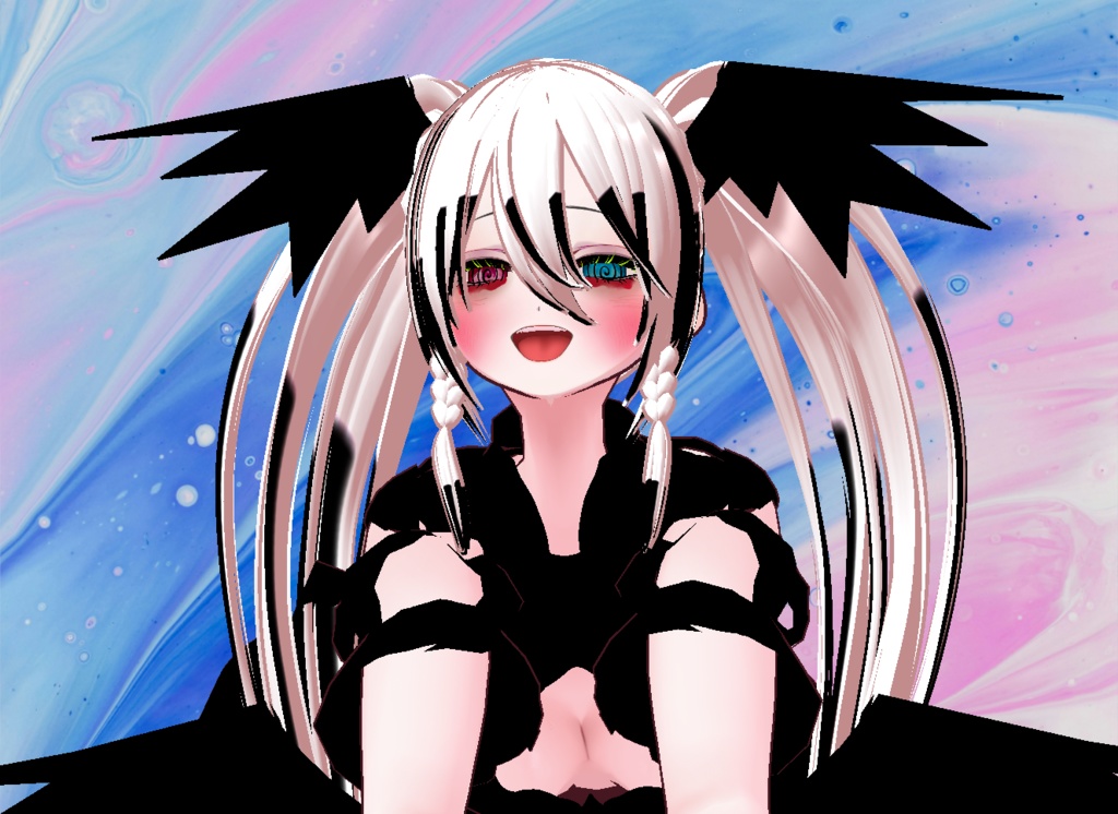 VRM+VROID+의상 및 머리스타일 아이템 / 얀데레 악마 소녀