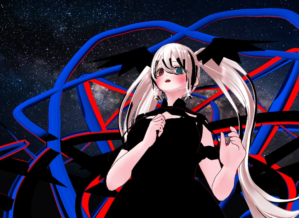 VRM+VROID+의상 및 머리스타일 아이템 / 얀데레 악마 소녀