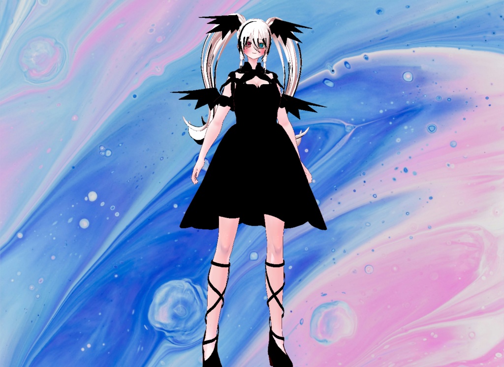 VRM+VROID+의상 및 머리스타일 아이템 / 얀데레 악마 소녀