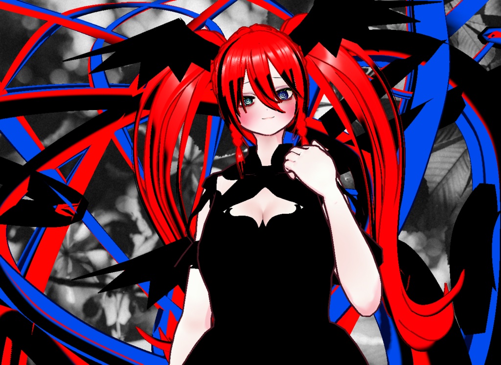 VRM+VROID+의상 및 머리스타일 아이템 / 얀데레 악마 소녀