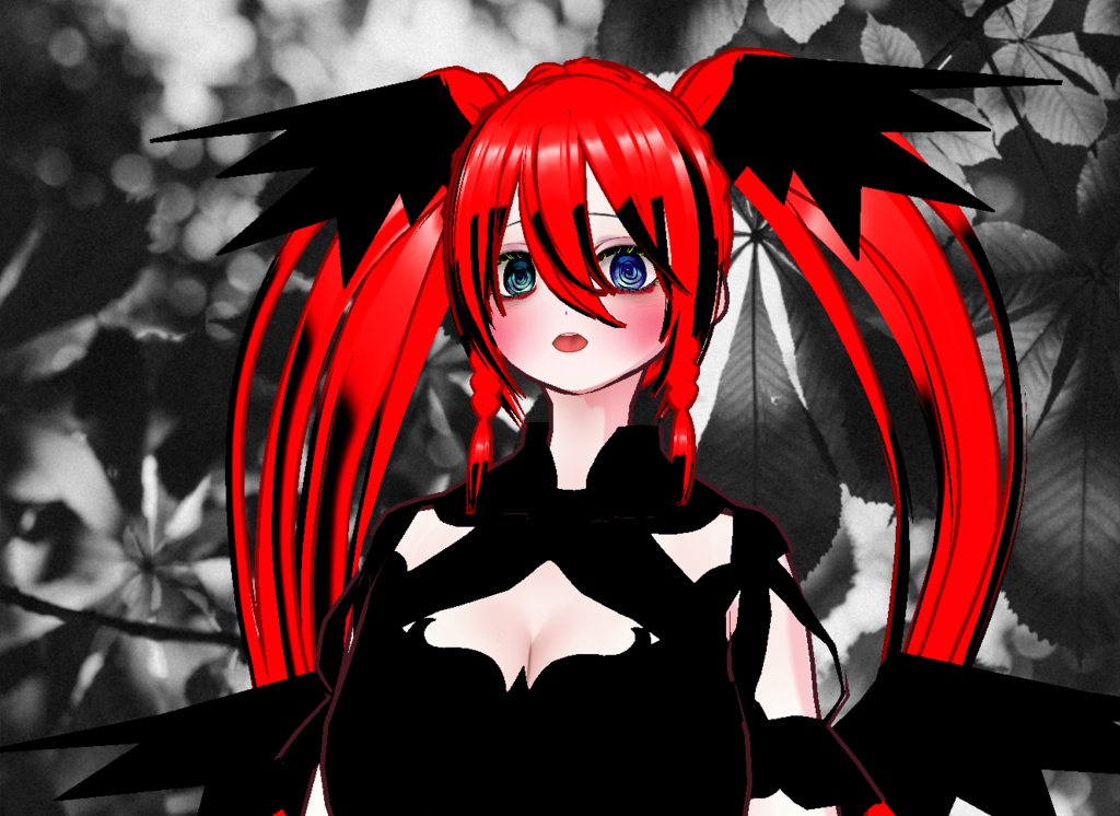 VRM+VROID+의상 및 머리스타일 아이템 / 얀데레 악마 소녀